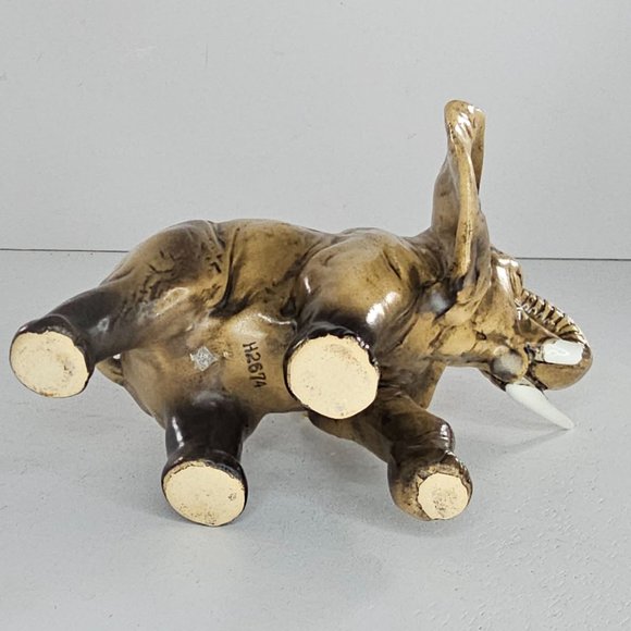 Vintage Lefton Elephant Figurine Set H2674 Trunk Up Lucky Gulfgate *FLAWS* - Picture 11 of 11